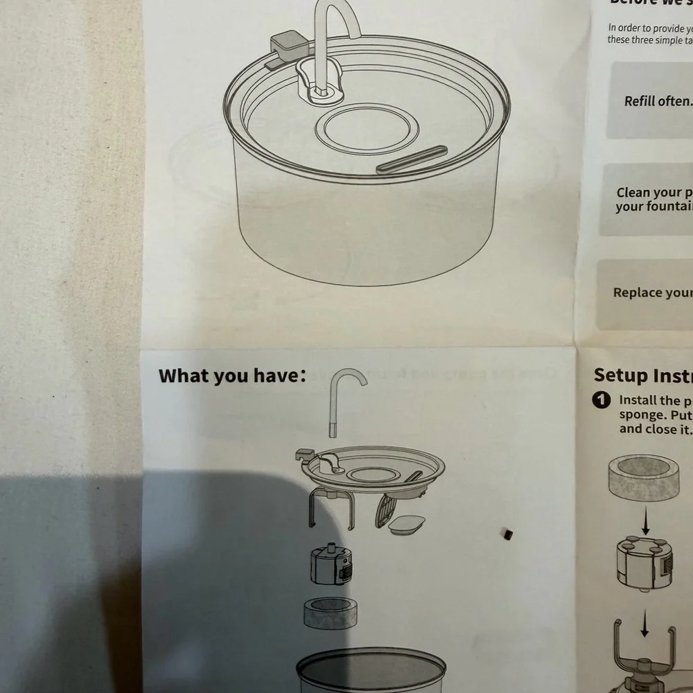 NIB Stainless Steel 3.2L Pet H2O Fountain Triple Defense PROTechnology